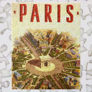 Vintage Arc de Triomphe, Parijs, Frankrijk Reis Ku Legpuzzel