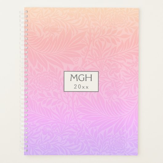 Vintage Arc-en-ciel Larkspur Fleur Motif Monogramm (Devant)