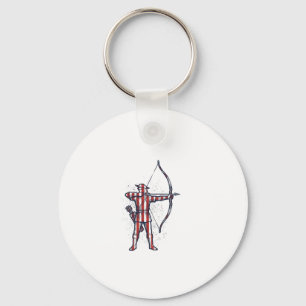 Vintage Archer Amerikaanse Vlag Boog Jacht Shirt_1 Sleutelhanger