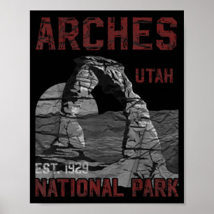 Vintage Arches Utah Nationale Parken Buiten Natuur Poster