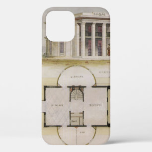 Vintage architectuur, plattegrond en Griekse villa iPhone 12 Hoesje