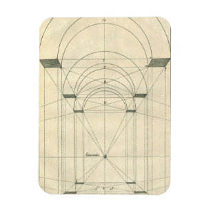 Vintage Architectuur, Renaissancistische Boog Pers Magneet