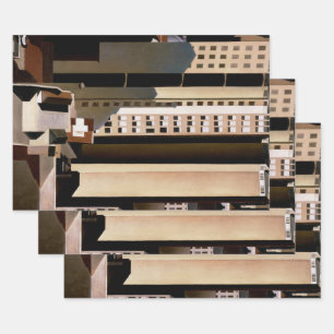 Vintage architectuur, wolkenkrabbers door Sheeler, Inpakpapier Vel