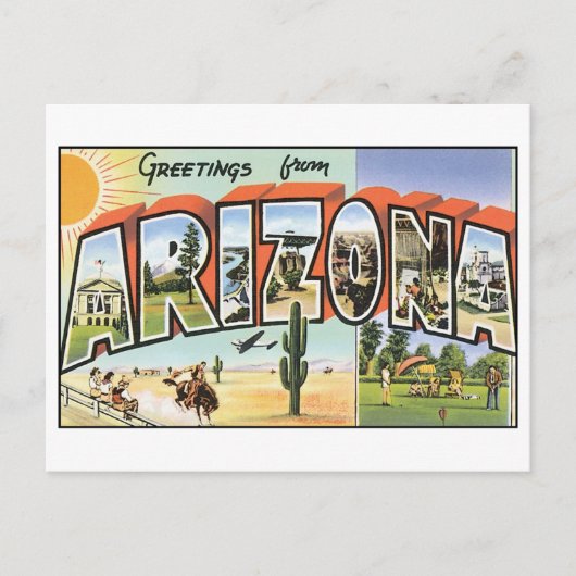 Vintage Arizona Briefkaart (Voorkant)