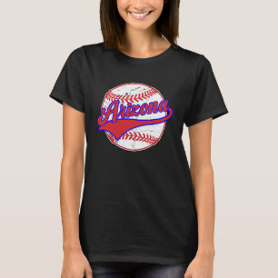 Vintage Arizona Cityscape Baseball voor mannen T-shirt