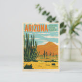 Vintage Arizona Desert Cactus Briefkaart (Staand voorkant)