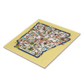 Vintage Arkansas Map Ceramic Tile Tegeltje (Zijkant)