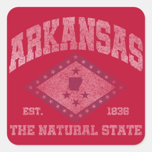 Vintage Arkansas Vierkante Sticker (Voorkant)