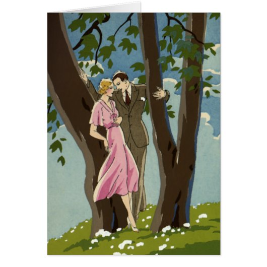 Vintage Art Déco Amour et Romance Nouveaux mariés (Devant)