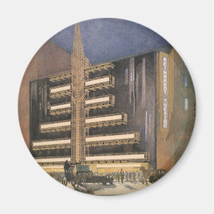 Vintage Art Deco-architectuur, gebouw in NYC Magneet