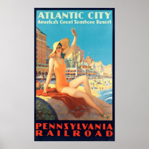 Vintage Art Déco Atlantic City Travel