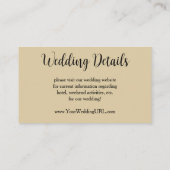 Vintage Art Deco Bruiloft, Jonggehuwden Eerste Dan Informatiekaartje (Achterkant)