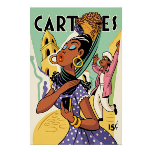 Vintage Art Deco Carteles Vrouw Poster – 20s Jazz Perfect Poster