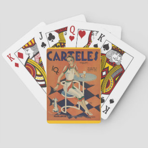 Vintage Art Deco - Cartels - Vrouw in Diner Pokerkaarten
