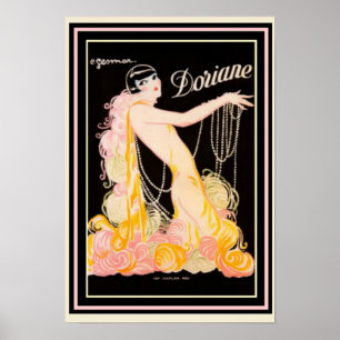 Vintage Art Deco Doriane Jewelry Ad Poster 13 x 19