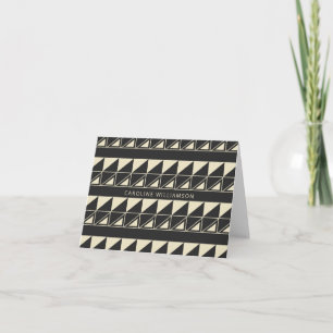 Vintage Art Deco geometrisch in het zwart geperson Notitiekaartje