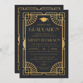 Vintage Art Deco Graduation Invitation (Devant / Derrière)