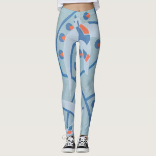Vintage Art Deco Jazz Pochoir Vogels Dieren Patroo Leggings