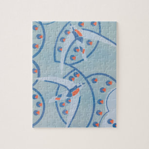 Vintage Art Deco Jazz Pochoir Vogels Dierenpatroon Legpuzzel