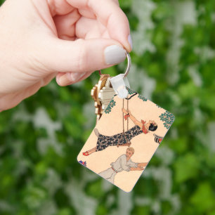 Vintage Art Deco Liefde, De Schommel door George B Sleutelhanger