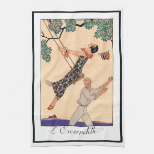 Vintage Art Deco Liefde, De Schommel door George B Theedoek