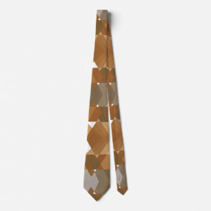 Vintage Art Deco Pochoir Jazz Bruine Geometrische  Stropdas