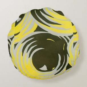 Vintage Art Deco Pochoir Jazz Geometrische Cirkels Rond Kussen