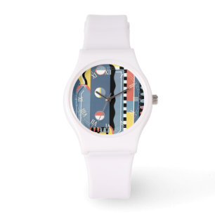 Vintage Art Deco Pochoir Jazz Geometrische Patrone Horloge