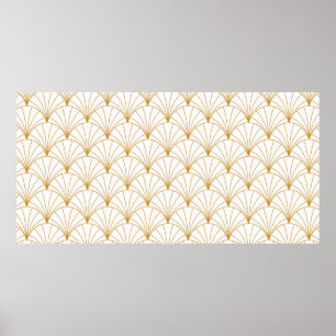 Vintage Art Deco Seamless Pattern. Geometric decor Poster