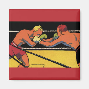 Vintage Art Deco sport boksen, boksers slaan Magneet