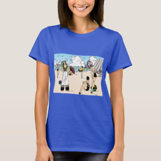 Vintage Art Deco strandillustratie jaren 20 Kust T-shirt