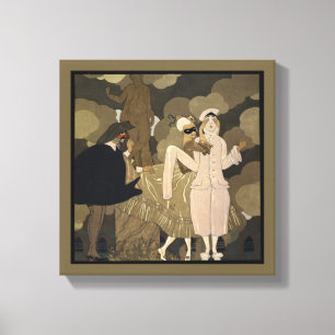 Vintage Art Deco, Surprise van George Barbier Canvas Afdruk