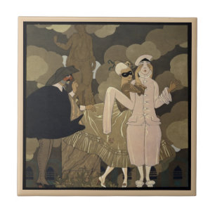 Vintage Art Deco, Surprise van George Barbier Tegeltje