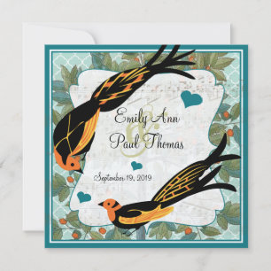 Vintage Art Deco Vogel Save the Date
