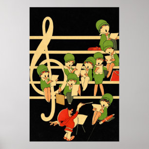 Vintage Art Deco - Voor Iedereen - Koor Poster