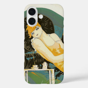 Vintage Art Deco vrouw liggend op bank, Chompre iPhone 16 Hoesje