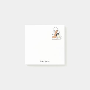 Vintage Art Deco vrouw met bloemen en hoed C Post-it® Notes