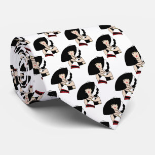 Vintage Art Deco vrouw met hoed handschoenen kleur Stropdas