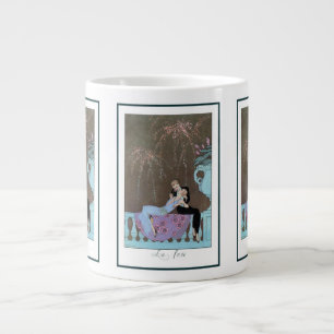 Vintage Art Deco Vuurwerk Le Feu, George Barbier Jumbo Beker