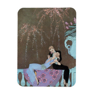 Vintage Art Deco Vuurwerk Le Feu, George Barbier Magneet