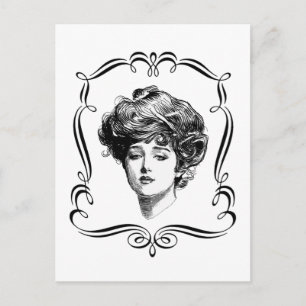 Vintage Art Gibson Girl Briefkaart