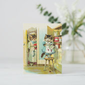 Vintage art: Kitten caught stealing Briefkaart (Staand voorkant)