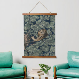 Vintage Art Nouveau Botanische Slak Antiek Hangend Wandkleed