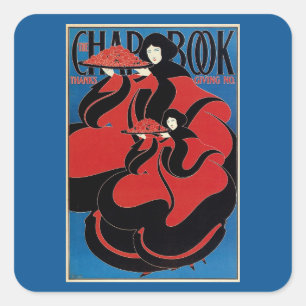 Vintage Art Nouveau Chap Book Thanksgiving Vierkante Sticker