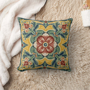 Vintage Art Nouveau Deco Majolica Bloemenkunstenaa Kussen