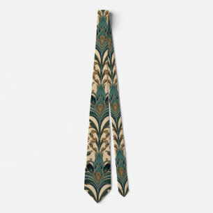 Vintage Art Nouveau Deco Majolica Bloemenkunstenaa Stropdas