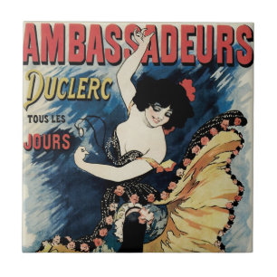 Vintage Art Nouveau Flamenco Danseres, Ambassadeur Tegeltje