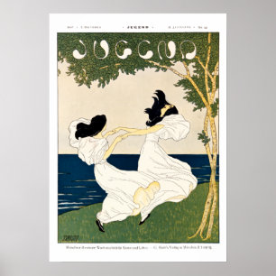 Vintage Art Nouveau Jugend Hoesje Poster