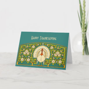 Vintage Art Nouveau kalkoenillustratie Kaart