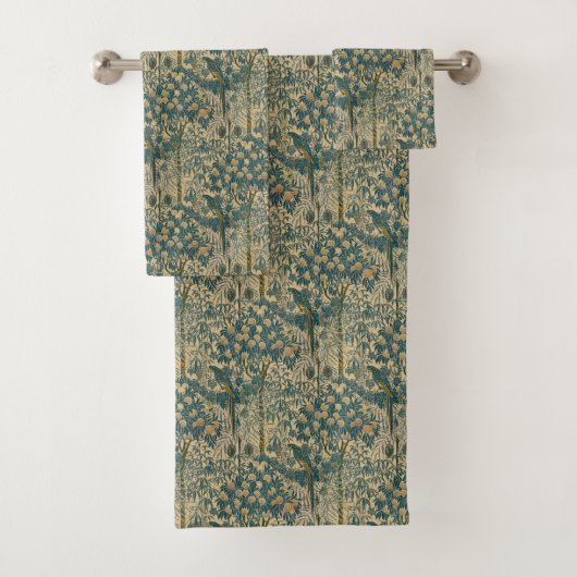 Vintage Art Nouveau Macaw Pattern by Walter Crane Bad Handdoek (Insitu)